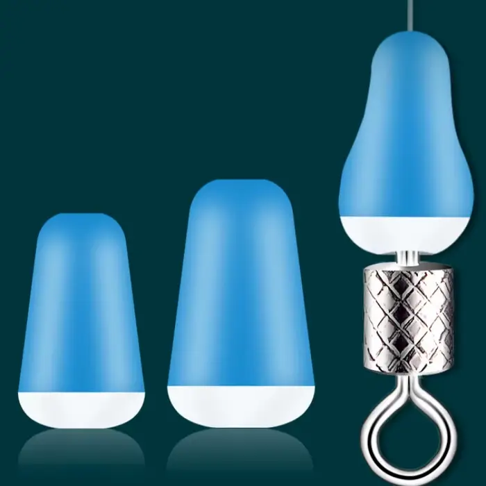 100Pcs anti-enroulement caoutchouc pêche carpe flotteur ovale bleu espace haricots qualité supérieure