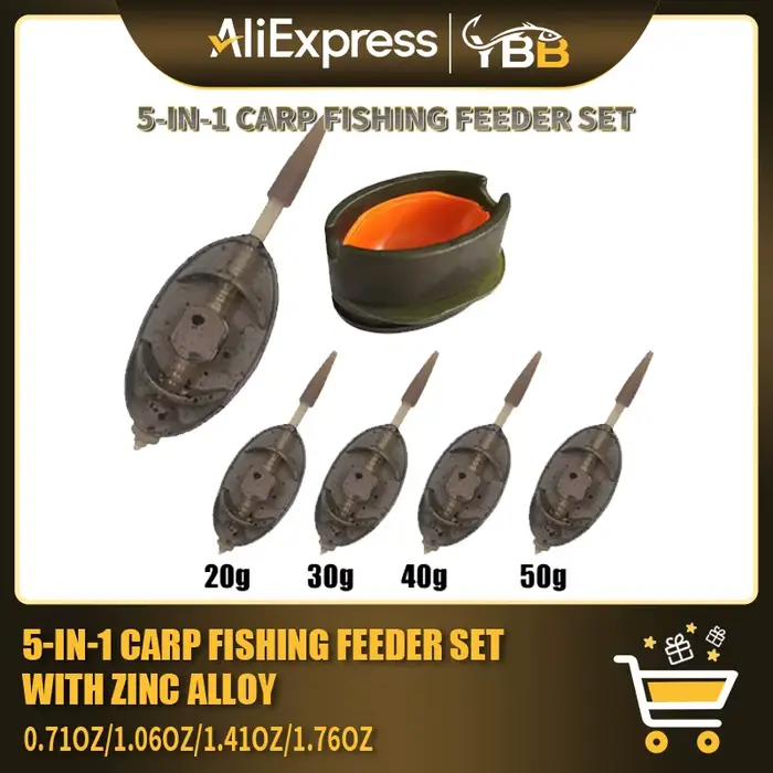 Set de feeders en alliage zinc anti-rouille pour pêche de carpe en eau douce et mer occasions spéciales pêcheur cadeau