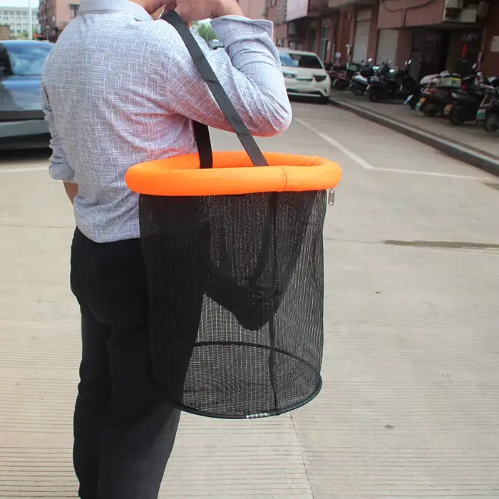 Panier de pêche flottant et pliable pour garder vos vifs, cage filet résistante pour la pêche en étang