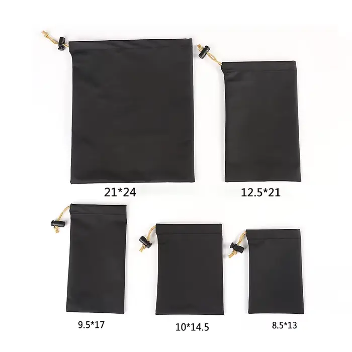 2 sacs étanches en cuir PU pour casque audio pêche avec cordon de serrage protection