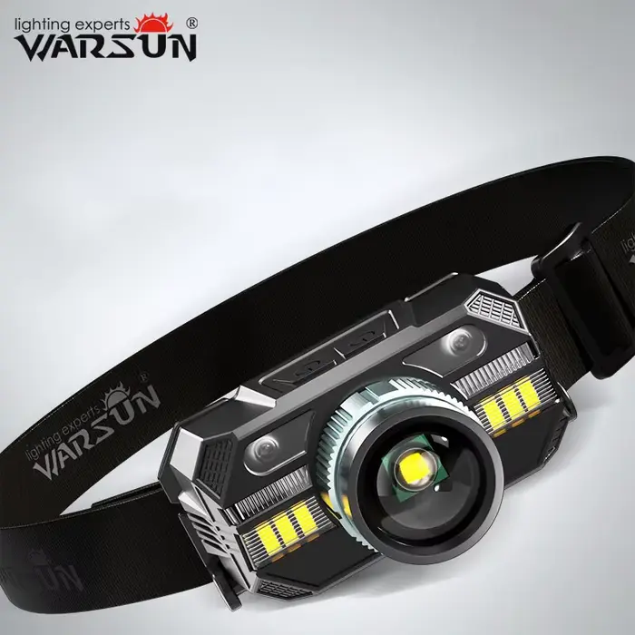 Lampe frontale WARSUN ultra puissante avec zoom - Rechargeable 18650 pour pêche en mer et rivière