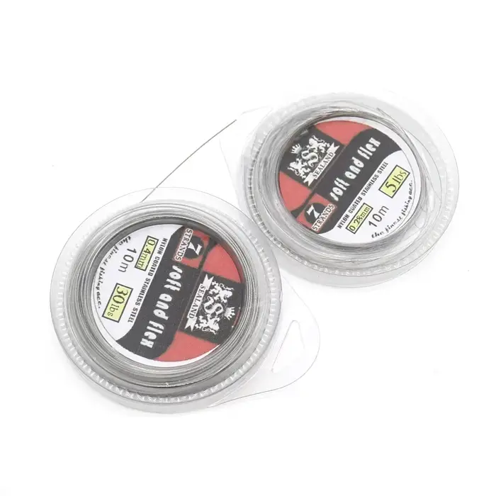 Ligne de pêche leader acier gainée nylon anti-corrosion 10m pour leurres jigging 5 à 200 livres
