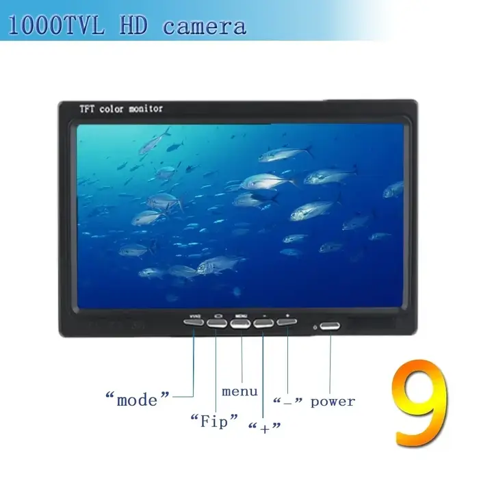 Caméra sous-marine HD 1000TVL vision nocturne 36LED pour pêche glace et eau profonde 20-100m