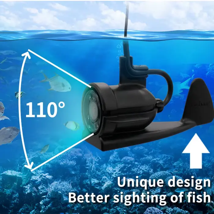Caméra de pêche Erchang F431B avec zoom numérique 4x et infrarouge pour pêche hivernale 15m