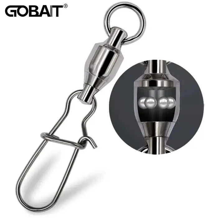 Kit de 20 connecteurs à roulement à billes GOBAIT pour leurres et lignes de pêche avec