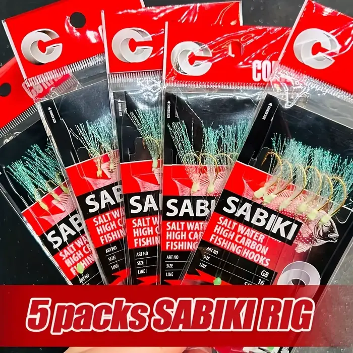 Packs de Sabiki Rigs lumineux pour pêche en mer et eau douce, hacks haute résistance