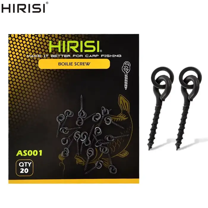 Hirisi 20 pièces vis à boilies pour carp fishing avec anneau solide outil appât chod rigs