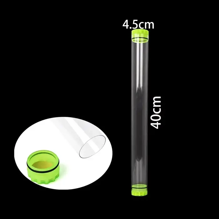 Cylindre de rangement transparent pour flotteurs de pêche acrylique épais avec 6 accessoires
