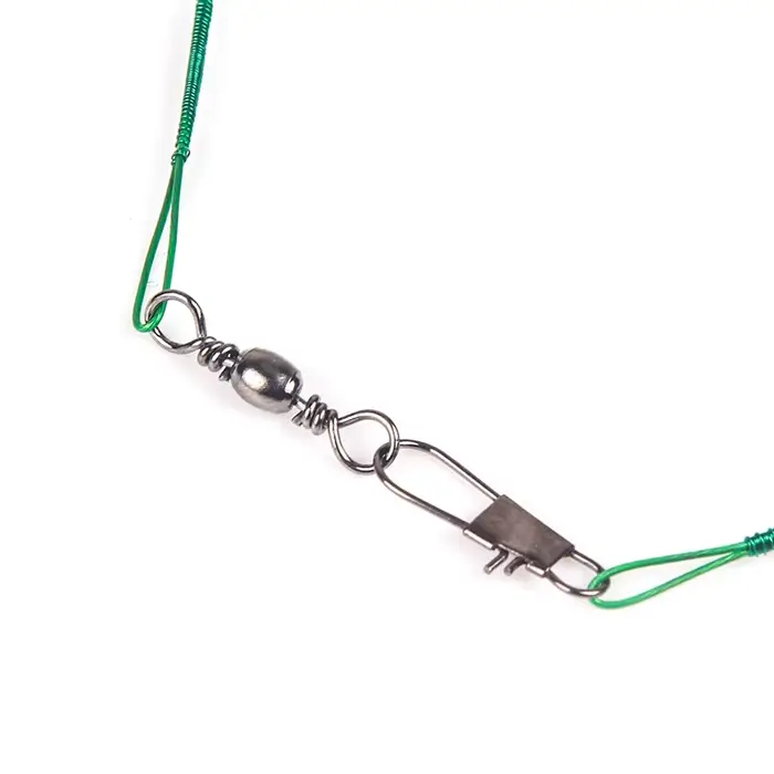 Anti-morsure acier avec émerillon 15cm 20cm 30cm pour pêche aux carnassiers dentés
