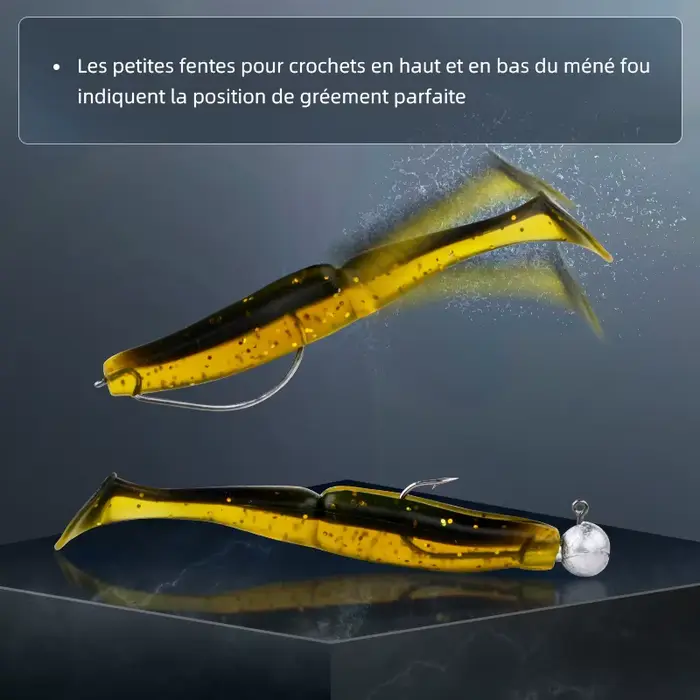 Leurre souple Crazy Shiner 70mm à 130mm - Leurre vibrant pour bass et carnassiers pêche au leurre souple