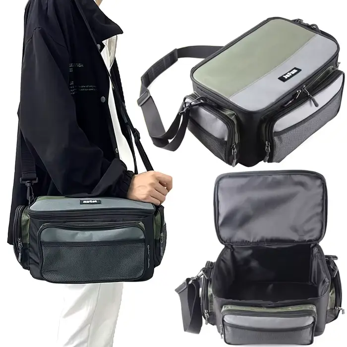 Sac de pêche JSFUN grande capacité multifonction oxford rangement moulinets outils boîte organisation