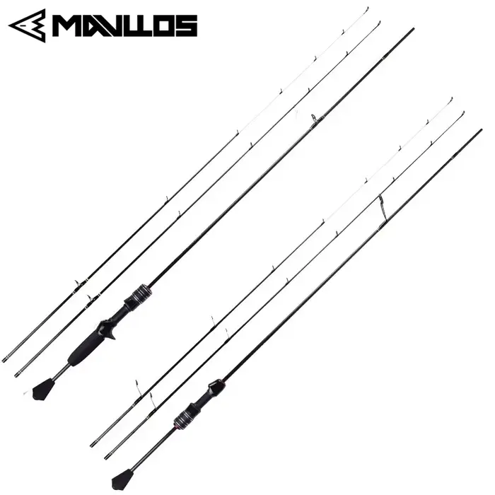 Canne ultra-légère MAVLLOS DELICACY 0.6-8g - carbone creux + 2 scions pour pêche précise aux leurres