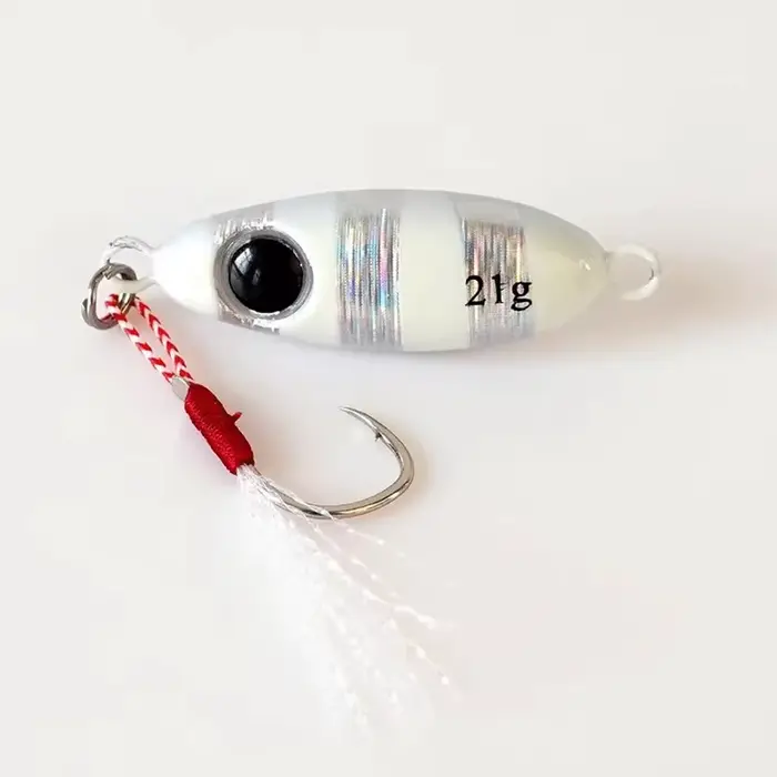 Lot de 6 leurres métalliques jigging pour pêche du bord, leurres cuillère appâts artificiels mer 5.5g à 21g