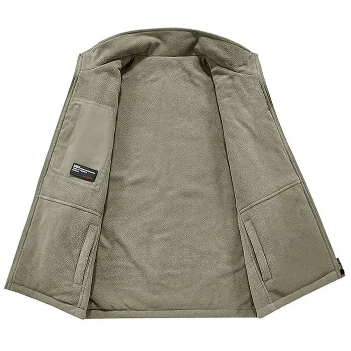 Veste polaire double face pêche hiver - Gilet chauffant coupe-vent photographe pêcheur extérieur