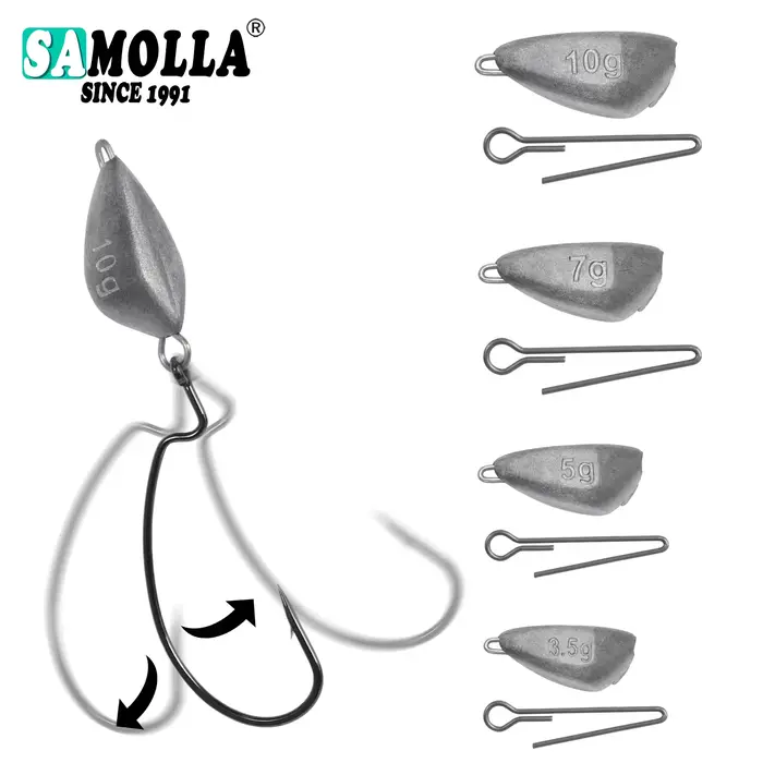 Têtes plombées SAMOLLA 5 pièces pour leurres crank, plombs de pêche pour hameçons