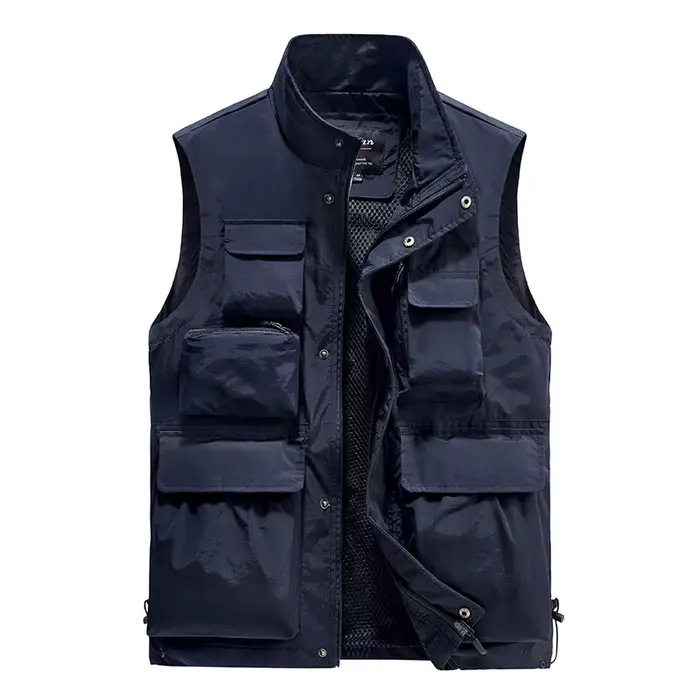 Veste de pêche homme multi-poches pour équipement extérieur, reportage et photographie