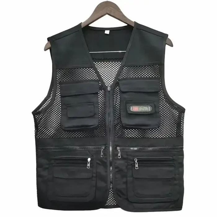 Veste de pêche respirante été multi-poches pour activités outdoor et photographie