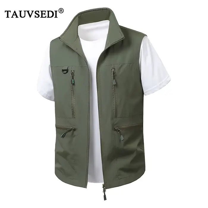 Gilet sans manches respirant homme multi-poches pêche tactique sport grand taille 6XL printemps