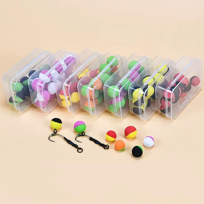 Bouillettes flottantes mousse 14 pièces 10-12mm - Appâts pêche carpe méthode feeder hair rig