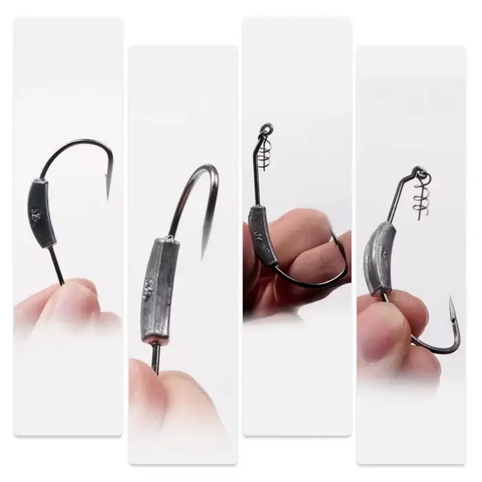 5 PCS têtes plombées crank avec ressort pour montages Texas rig pêche au leurre souple