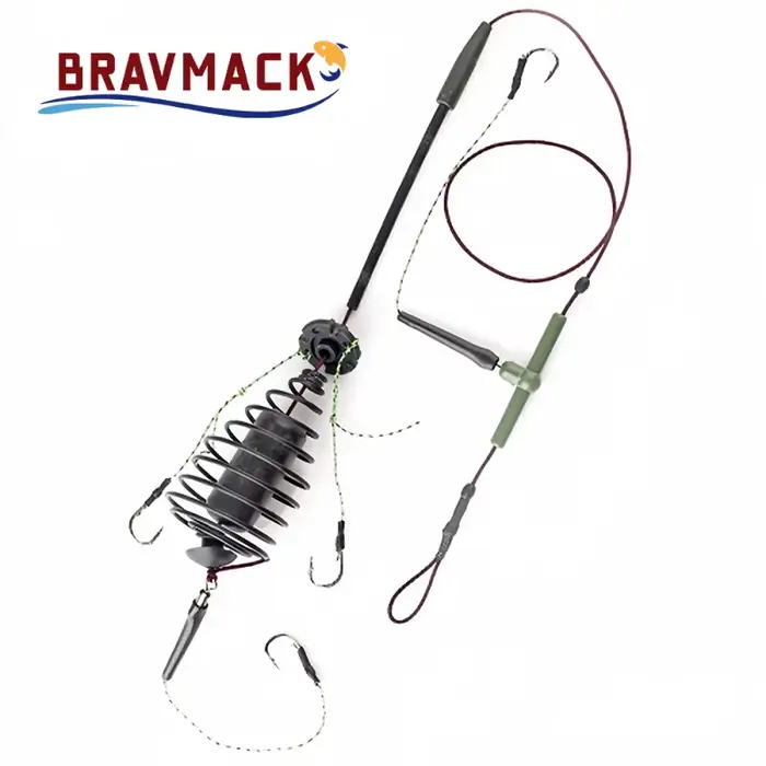 Cage amorce et hameçon feeder 30-80g pour carpe - acier haute teneur en carbone avec leurre artificiel