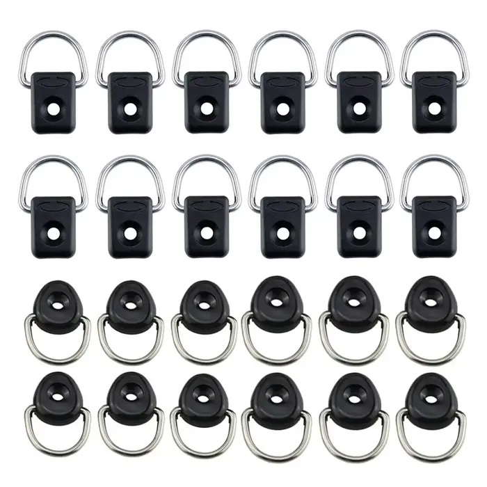 12 anneaux D fixation kayak - Rond oval pour canoë raft, accessoire fixation pêche sécurisée