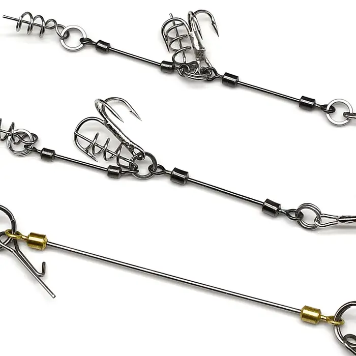 Montage Pike Stinger Rig MNFT avec hameçons triples et plombs réglables pour swimbaits pêche brochet