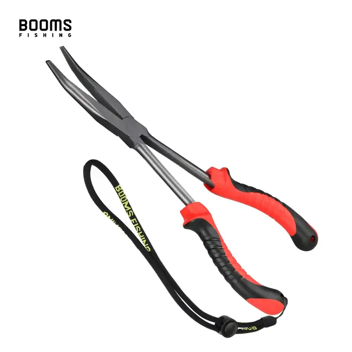 Pince de pêche F05 longue 28cm avec dragonne anti-perte, dégorgeoir et acier carbone pour eau salée