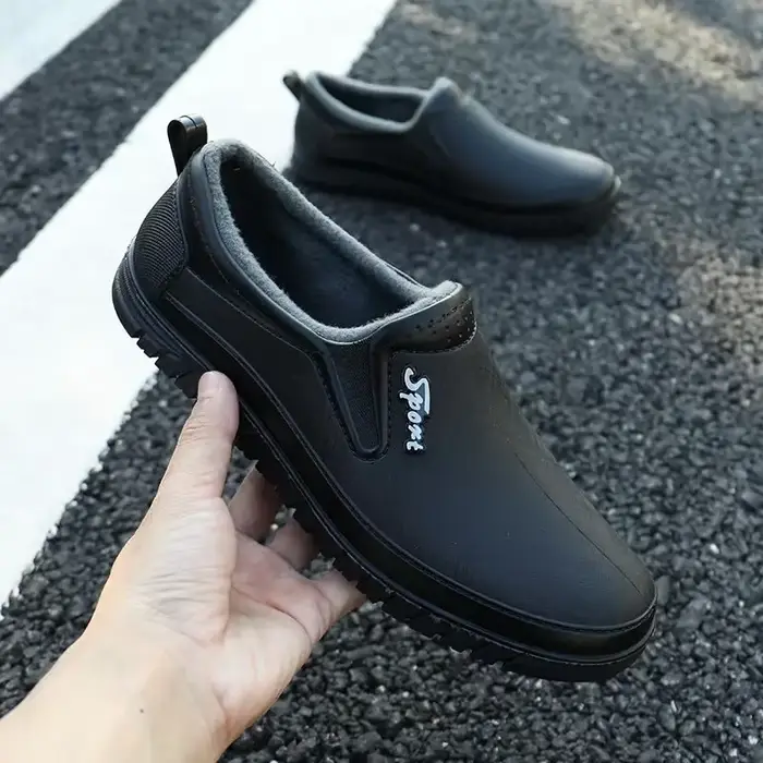 Bottes de pluie homme résistantes imperméables antidérapantes PVC large bout pêche travail