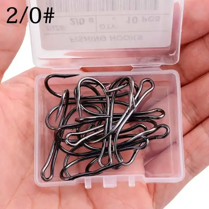 Hameçon double Aorace pour carpe, hameçon crank barbelé acier carbone pour leurres souples et fly tying