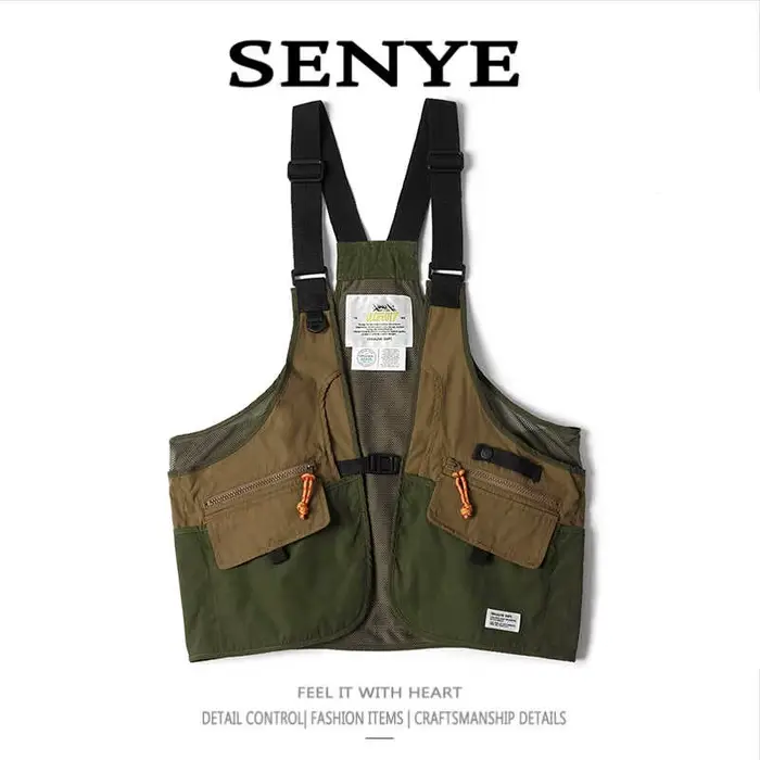 Veste de pêche tactique multi-poches homme, style rétro américain pour travail en montagne printemps-été