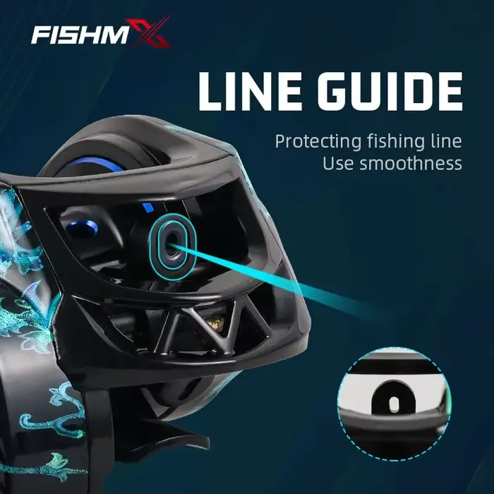 Moulinet Baitcasting Fishmx Métal Frein Magnétique Anti-Explosion Longue Portée 7.2:1 pour Pêche Précise