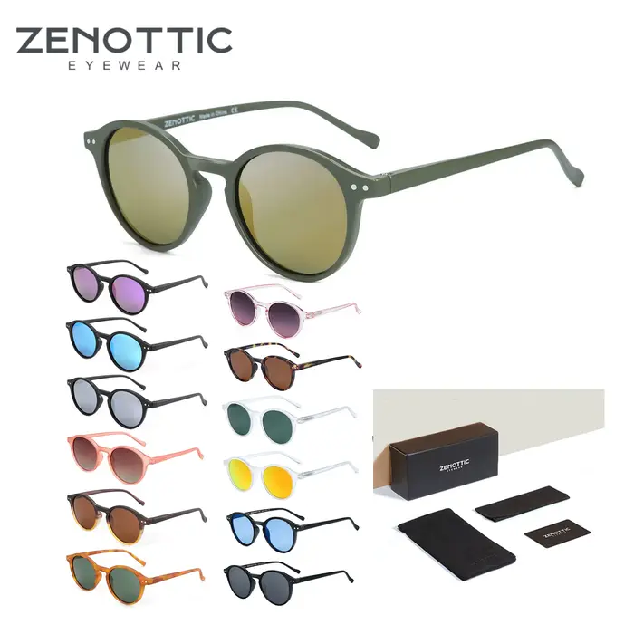 Lunettes de soleil polarisées rétro ZENOTTIC 2024 - Monture ronde pêche UV400 vintage