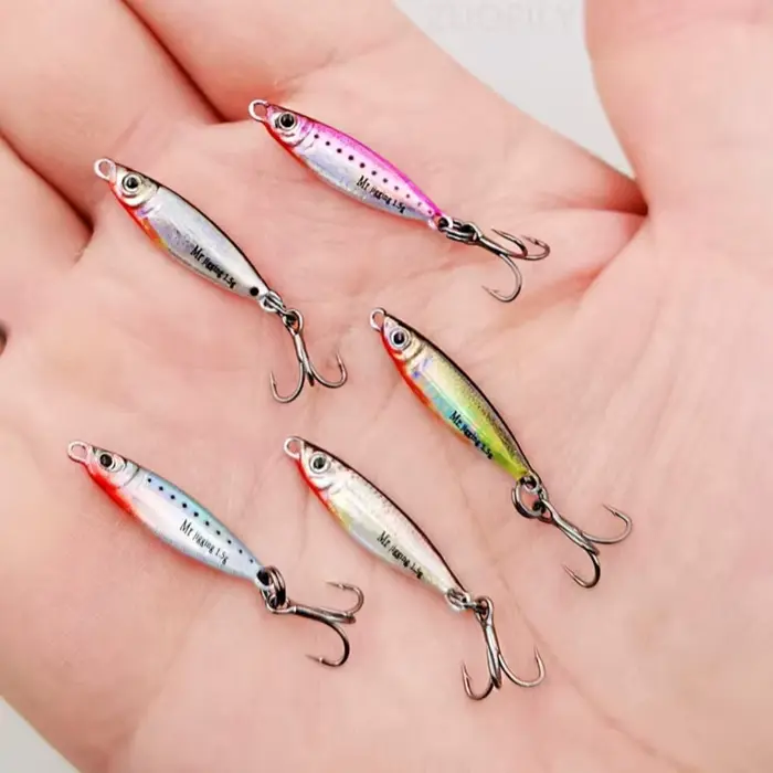 Micro leurre métallique 1.5g à 5g pour pêche fine - mini VIB 3D avec séquins pour petits carnassiers