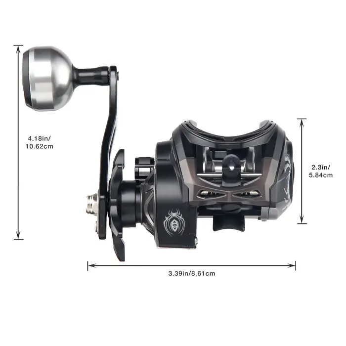 Moulinet Baitcaster HAUT TON 6.3:1 pour Bar - Frein 7KG - Eau Douce et Mer