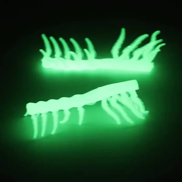 10 pieds de crevette en bois noctilucents - appâts lumineux souples pour pêche de nuit en France