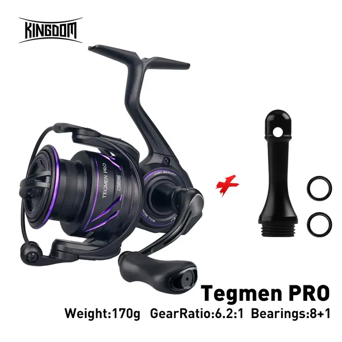 Moulinet spinning Kingdom Tegmen Pro frein 9Kg max ratio 6.2:1 8+1BB léger pêche eau salée