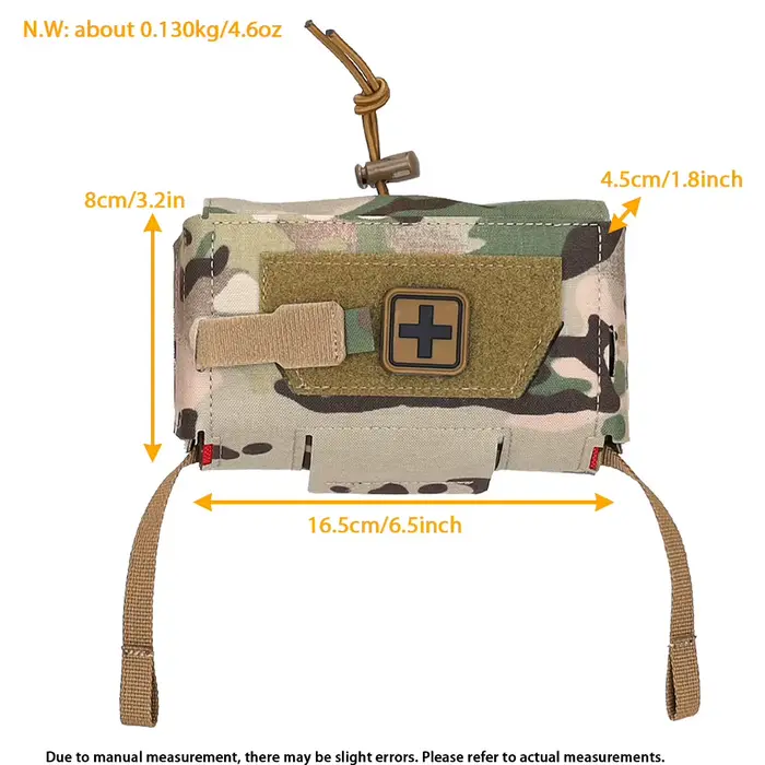 Poche médicale compacte tactique pêche chasse - Sac IFAK MD2 Molle ceinture porte-plaque