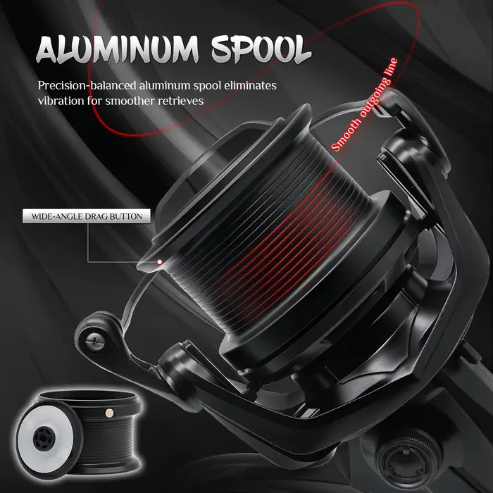 Moulinet spinning longue distance 8000-14000 alliage aluminium 17+1 roulements anti-corrosion pêche mer