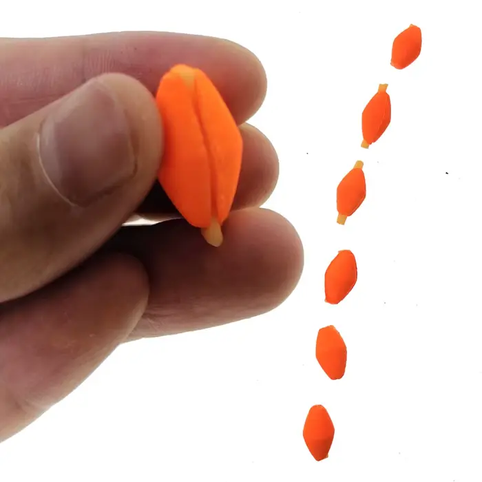 6 indicateurs de touche fluorescents orange et jaune pour la pêche à la mouche, flotteurs en