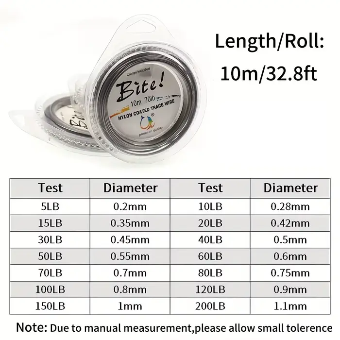 Leader acier pêche mer 10m X7 nylon : 2 fils 0.2-1mm pour bar et gros carnassiers (5-150LB)