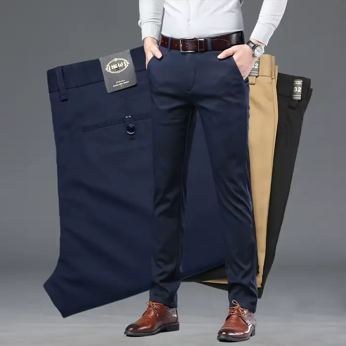 Pantalon costume slim homme été pour pêche business - Coton vert et coupe élégante pour pêche professionnelle