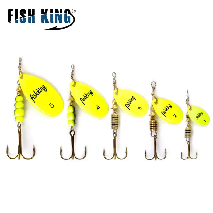 Spinner bait 5 grammages FISH KING avec cuillères rotatives - leurres métal brochet