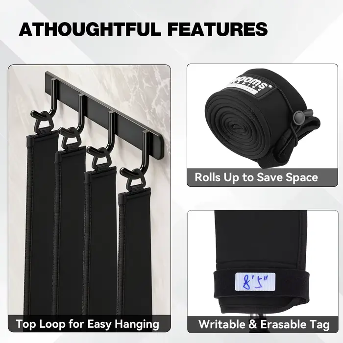 Protections de canne à pêche Booms Fishing RS8 en néoprène avec boucle de suspension pour rangement