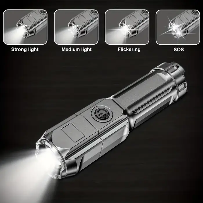 Lampe torche LED tactique rechargeable - 100 000 lumens étanche pour pêche, chasse et camping