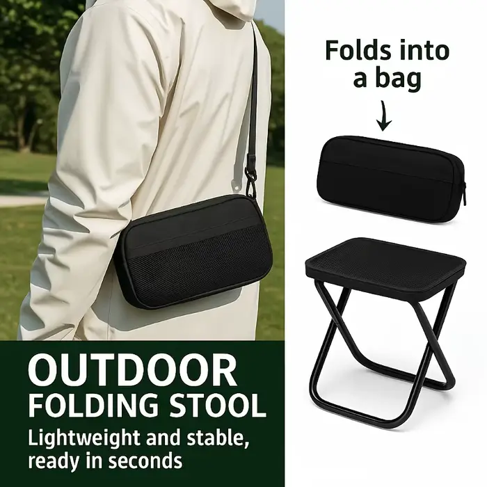 Tabouret pliant sac à dos léger pour pêche voyage camping randonnée plage transport facile