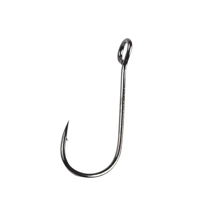 20 hameçons simples à grande anneau en acier carbone pour vers et leurres souples pêche carnassiers