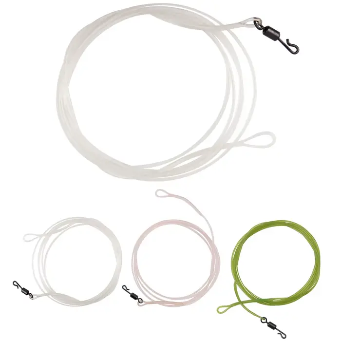 Bas de ligne fluorocarbone 1m 40LB avec émerillon rapide pour pêche à la carpe