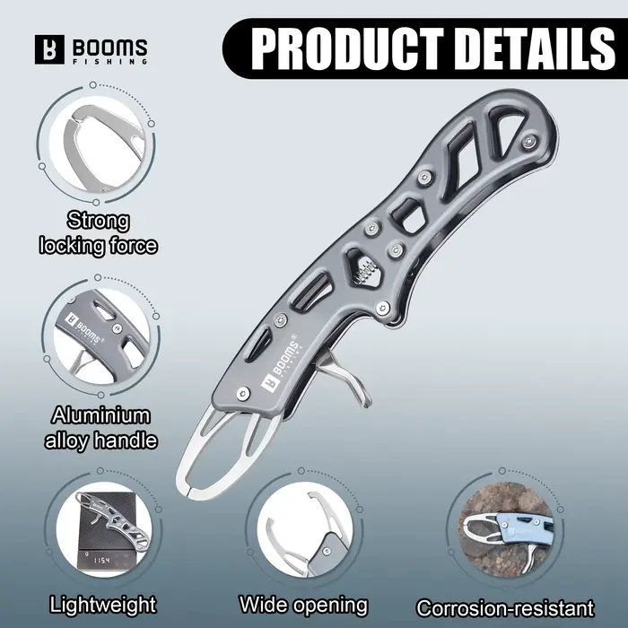 Pince grip pêche en alliage aluminium - Pince à lèvres pour saisir et manipuler poissons