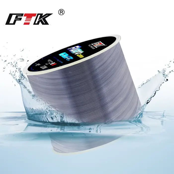 Ligne de Pêche FTK 120m Fluorocarbone Traitée 0.2 à 0.6mm Haute Résistance 7.15 à 45LB pour Pêche Sportive